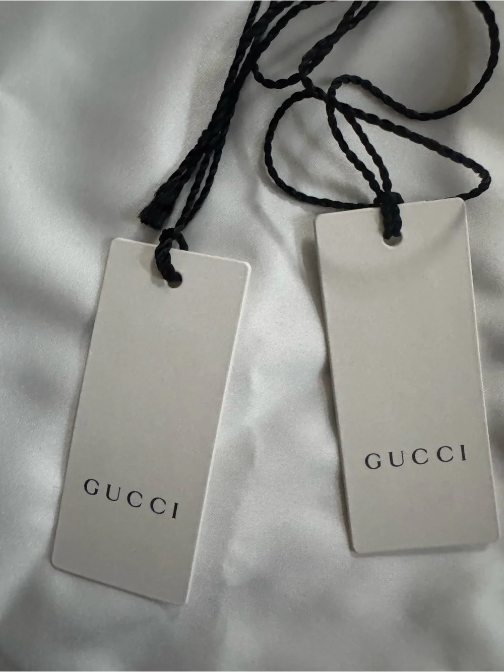 Gucci Dustbags (2) for Rubber St. Nastro Sport Slide - tags show authenticity